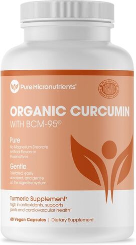Organic Turmeric Curcumin with Black Pepper & BCM-95 - for Inflammatory Joint Support, Brain & Immune Health - 60 Vegan Turmeric Capsules, 1000mg - Herbal Curcumin Supplements in Kuwait