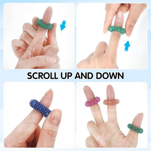 كومباني AINRVTEERS حلقات العلاج بالابر لتدليك الاصابع، حلقات العلاج بالابر لتعزيز الدورة الدموية وتخفيف التوتر بمقاسين تلبي جميع انواع الاشخاص in Kuwait