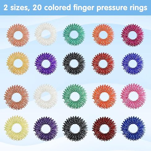 كومباني AINRVTEERS حلقات العلاج بالابر لتدليك الاصابع، حلقات العلاج بالابر لتعزيز الدورة الدموية وتخفيف التوتر بمقاسين تلبي جميع انواع الاشخاص in Kuwait