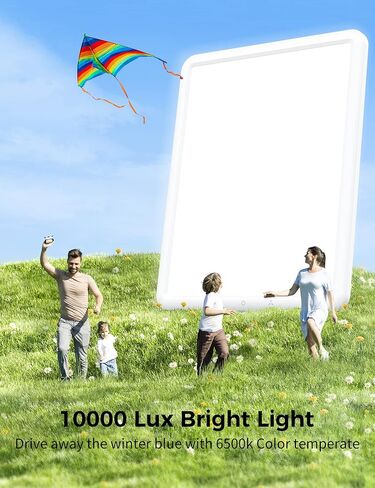 CHLLEN Light Therapy Lamp, Ultra-Thin Uv-Free 10000 Lux Therapy Light, Adjustable Brightness Levels, 30mins Timer, 90° Rotatable Stand，Light Therapy Lamp Memory Function for a Happy of Life in Saudi Arabia