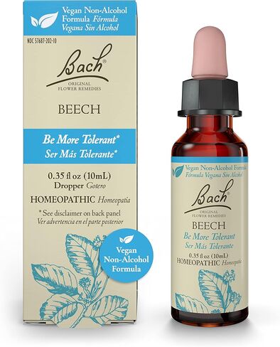 Bach Original Flower Remedies, Beech for Tolerance (Non-Alcohol Formula), Natural Homeopathic Flower Essence, Holistic Wellness and Stress Relief, Vegan, 10mL Dropper in Kuwait