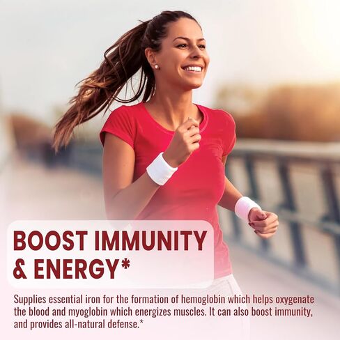 مكمل الحديد السائل للنساء والرجال، قطرات الحديد، مكملات الحديد لفقر الدم مع حمض الفوليك، فيتامين C، B12 لدعم خلايا الدم الحمراء - نكهة التفاح الأخضر، 2 أونصة سائلة in Kuwait