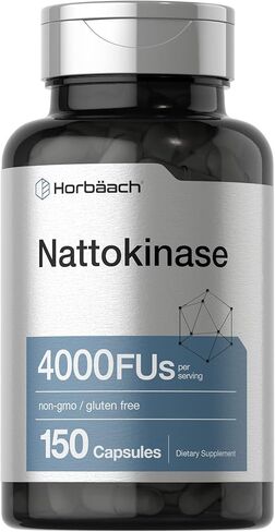 مكمل Nattokinase 4000 FU | 150 كبسولة | غير معدّل وراثيًا وخالي من الغلوتين | بواسطة هورباخ in Saudi Arabia