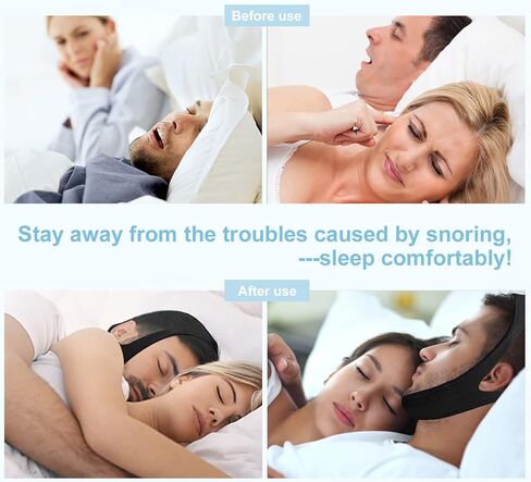 حزام ذقن للشخير لمستخدمي CPAP، أجهزة مضادة للشخير، حزام ذقن قابل للتعديل للشخير، حل فعال للشخير لوقف الشخير، حزام ذقن للنوم مسامي للرجال والنساء in Kuwait