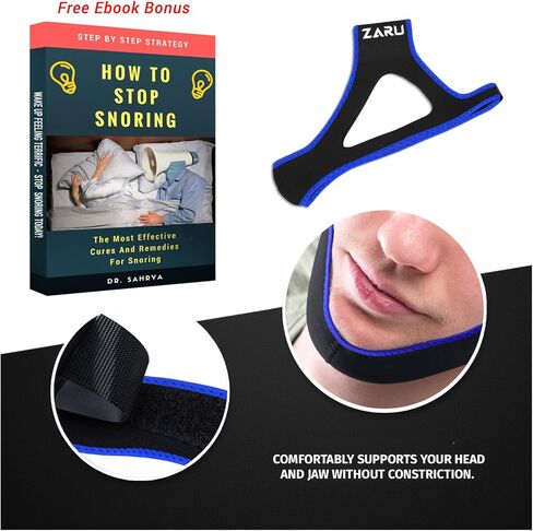Premium Anti Snore Chin Strap by ZARU [New Version] - Advanced Snoring Solution Scientifically Designed to Stop Snoring Naturally and Give You a Good Night's Sleep in Kuwait