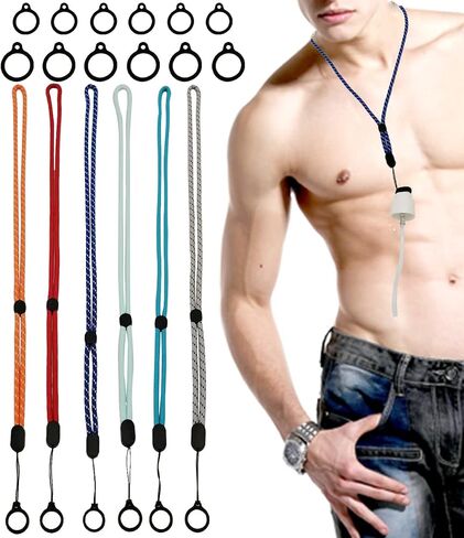 Peritoneal Dialysis Lanyards 6PCS,Peritoneal Dialysis Accessories with 18 PCS(3 Size) Silicone Rings Adjustable Neck Cord Secure Catheter Peritoneal Supplies,Peritoneal Dialysis Transfer Device Holder in Saudi Arabia