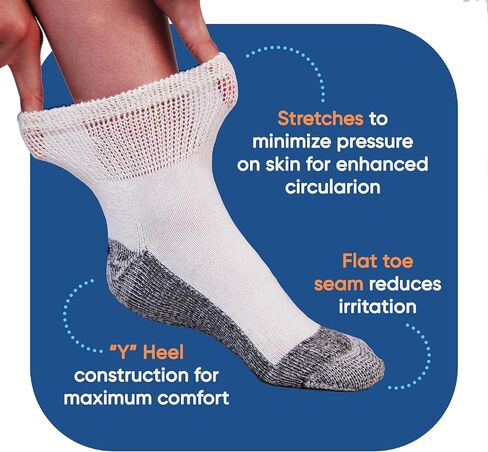 Copper Diabetic Sock - Crew - Black - 4 Pack - Small in Saudi Arabia