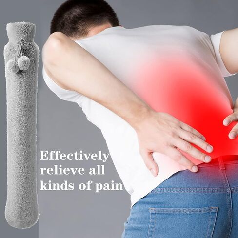 زجاجة ماء ساخن مطاطية مع غطاء، كيس ماء ساخن لتخفيف الآلام، يحمل 2.0 لتر، عديم الرائحة، خالي من مادة BPA، مواد ممتازة، آلام الكتف في الرقبة، تدفئة القدمين، تشنجات الحيض in Kuwait