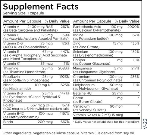 Metabolic Maintenance The Big One - Iron-Free Multivitamin with Active Folate + Vitamin K (100 Capsules) in Saudi Arabia