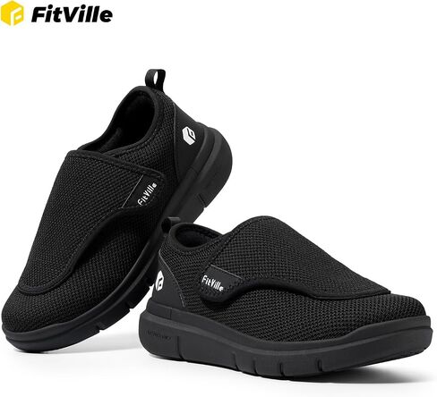 FitVille Diabetic Shoes for Women Extra Wide Width Walking Shoes Slip-On Orthopedic Shoes for Swollen Feet Foot Pain Relief - EasyTop Wings V2 in Saudi Arabia