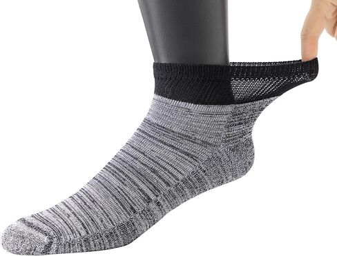 5 أزواج من جوارب Yomandamor للرجال غير قابلة للانزلاق لمرضى السكري، جوارب مبطنة منخفضة القطع مع مقدمة غير ملحومة in Kuwait