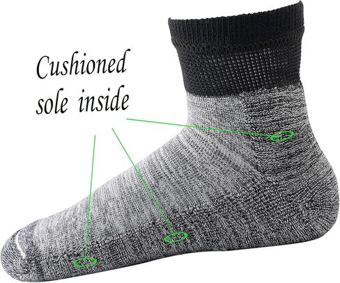 5 أزواج من جوارب Yomandamor للرجال غير قابلة للانزلاق لمرضى السكري، جوارب مبطنة منخفضة القطع مع مقدمة غير ملحومة in Kuwait
