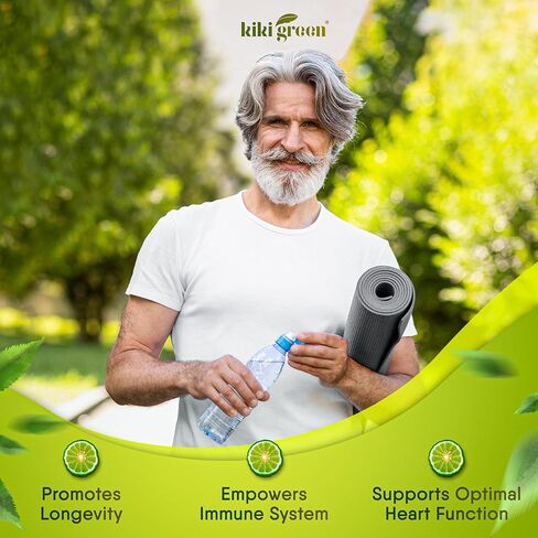 كيكي سائل الحمضيات الأخضر ومستخلص البرغموت والثوم - مكمل البرغموت الحمضي لصحة القلب ودعم الجهاز المناعي والشيخوخة الصحية، غير معدل وراثيًا، مكمل خالٍ من الغلوتين 2 أونصة سائلة. in Kuwait