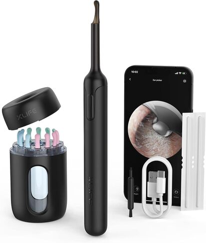 Ear Wax Removal, Ear Cleaner with Camera, Ear Wax Removal Tool Camera with 1080P, Otoscope with Light, Ear Wax Removal Kit with 6 Ear Pick, Ear Camera for iPhone, iPad, Android Phone in Saudi Arabia