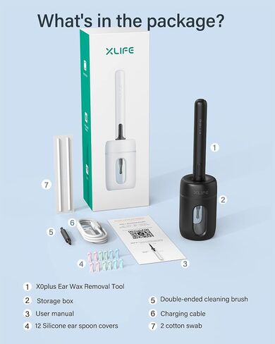 Ear Wax Removal, Ear Cleaner with Camera, Ear Wax Removal Tool Camera with 1080P, Otoscope with Light, Ear Wax Removal Kit with 6 Ear Pick, Ear Camera for iPhone, iPad, Android Phone in Saudi Arabia