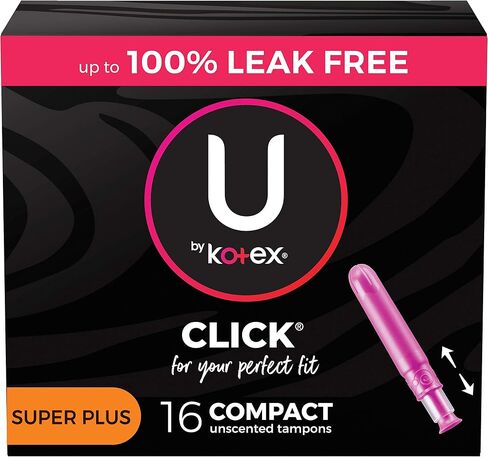 U by Kotex Click Compact Tampons, Super Plus Absorbency, Unscented, 16 Count in Kuwait