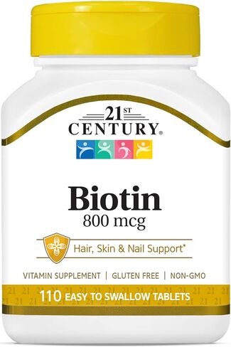 21st Century Biotin Tablets, 800 mcg, 110 Count (Pack of 3) in Saudi Arabia