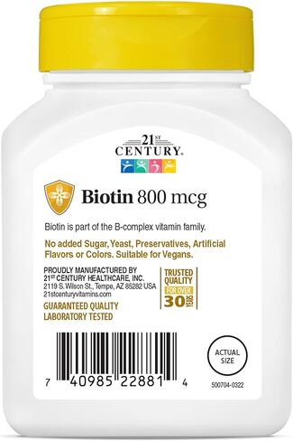 21st Century Biotin Tablets, 800 mcg, 110 Count (Pack of 3) in Saudi Arabia