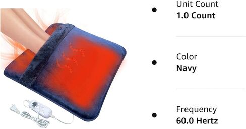 جهاز تدفئة القدمين الكهربائي مزدوج الجوانب للرجال والنساء مع شاشة LCD وعدم الانزلاق، وسادة تسخين سريعة مع حماية من الحرارة الزائدة وقابلة للغسل في الغسالة، سلك بطول 10 أقدام لتدفئة القدم تحت المكتب، السرير، المكتب، المنزل، البحرية in Kuwait