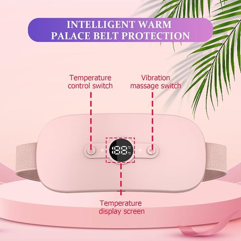 Portable Heating Pad, Electric Heating Pad for Back Pain Relief Cramps,Menstrual Heating Pad Fast Heating Belly Wrap Belt with 6 Heat Levels, 6 Vibration Modes Gift for Women Girl Wife Girlfriend in Saudi Arabia