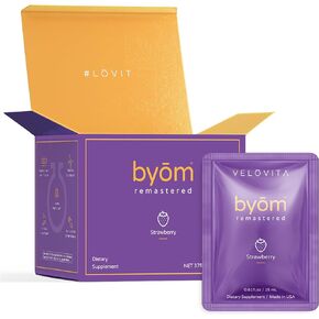 VELOVITA byōm® Remastered Strawberry Flavor - Probiotic with Ionic Minerals and Life-Enhancing Nutrients - Hydrate and Alkalize Your Body - Vegan, Gluten Free, Non GMO and Keto-Friendly - 25 Servings in Saudi Arabia