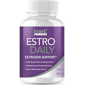 كبسولة Nwlnutra ESTRO اليومية للنساء - مكمل لتوازن الهرمونات الأنثوية في مرحلة انقطاع الطمث ودعم الطاقة - يعيد مستويات الاستروجين الصحية | 60 كبسولة نباتية غير معدلة وراثيًا in Kuwait