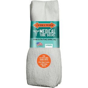 Unisex Extra Wide Diabetic Tube Socks (3 Pairs) Fit Up to 4E/6E Foot & 22" Calf in Saudi Arabia
