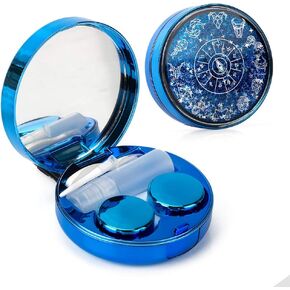 ofone Contact Lens Case, Bling Constellations Contact Cases with Tweezers Remover Tool Mirror Solution Bottle Portable Contact Lenses Storage Container Kit for Travel (Blue) in Kuwait