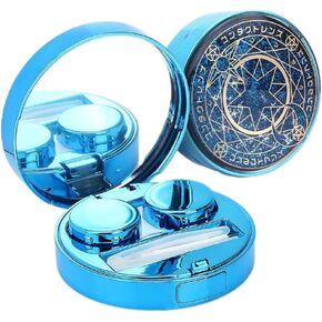 ofone Contact Lens Case, Bling Constellations Contact Cases with Tweezers Remover Tool Mirror Solution Bottle Portable Contact Lenses Storage Container Kit for Travel (Blue)