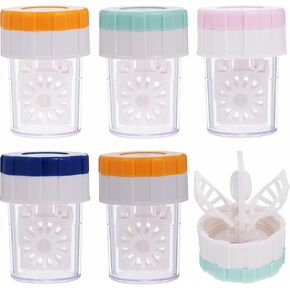 RMISODO 6 Pieces Manually Contact Lens Cleaner Washer Plastic Lens Case Cleaning Container in Kuwait