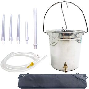 GNEGKLEAN Enema Kit Stainless Steel 1.5 Quart Capacity Bucket – 6.0ft Long Silicone Hose – 5pcs Reusable Tips – Controlled Water Flow – for Colon Detox Cleanse Enemas in Kuwait
