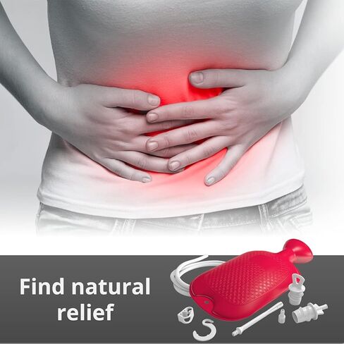 زجاجة مياه قابلة لإعادة الاستخدام من فلينتس، علاج دافئ أو بارد، تساعد على تخفيف آلام العضلات والتشنجات والألم، تصميم مطاطي متين، خالي من اللاتكس، 2 كيو تي (1.66 لتر) in Kuwait