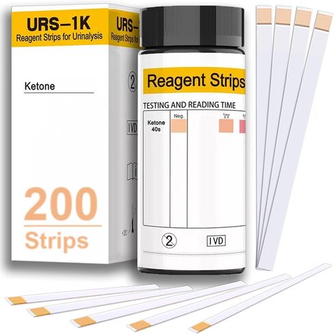 شرائط اختبار الكيتون 200 قيراط - شرائط كيتو للحصول على نتائج سريعة ودقيقة، شرائط اختبار الكيتوزية سهلة الاستخدام، نتائج سهلة القراءة | 200 شريط كيتون in Kuwait