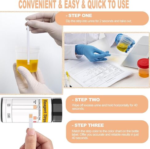 شرائط اختبار الكيتون 200 قيراط - شرائط كيتو للحصول على نتائج سريعة ودقيقة، شرائط اختبار الكيتوزية سهلة الاستخدام، نتائج سهلة القراءة | 200 شريط كيتون in Kuwait