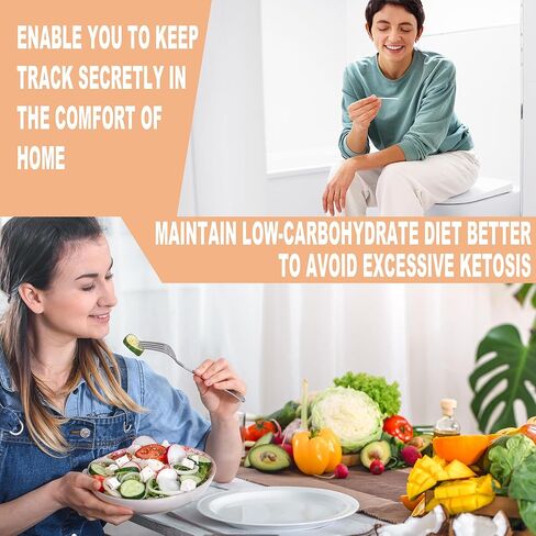 شرائط اختبار الكيتون 200 قيراط - شرائط كيتو للحصول على نتائج سريعة ودقيقة، شرائط اختبار الكيتوزية سهلة الاستخدام، نتائج سهلة القراءة | 200 شريط كيتون in Kuwait