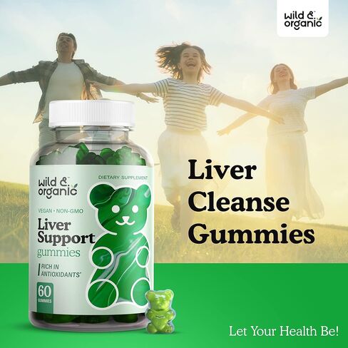 Liver Support Gummies - Liver Cleanse Detox & Repair Supplement w/Milk Thistle, Chicory, Turmeric. Burdock & Dandelion Root Extract - 60 Chews in Kuwait