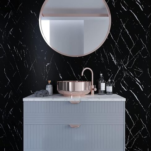 VEELIKE 15.7''x354'' Matte Marble Countertop Contact Paper Waterproof White Gold Marble Wallpaper Peel and Stick Countertops for Kitchen Counter Top Stick Paper Self Adhesive Vinyl for Bathroom Table in Saudi Arabia