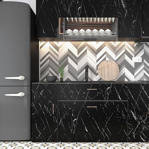 VEELIKE 15.7''x354'' Matte Marble Countertop Contact Paper Waterproof White Gold Marble Wallpaper Peel and Stick Countertops for Kitchen Counter Top Stick Paper Self Adhesive Vinyl for Bathroom Table in Saudi Arabia