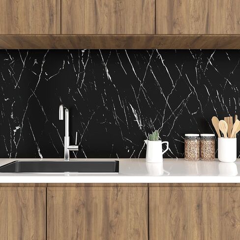 VEELIKE 15.7''x354'' Matte Marble Countertop Contact Paper Waterproof White Gold Marble Wallpaper Peel and Stick Countertops for Kitchen Counter Top Stick Paper Self Adhesive Vinyl for Bathroom Table in Saudi Arabia