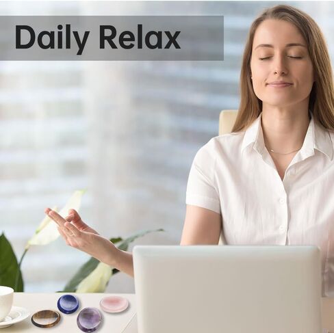 4 قطع من حجر القلق للقلق، كريستالات وأحجار الجمشت الوردية وعين النمر من اللازورد العلاجي لتخفيف التوتر والتأمل in Kuwait