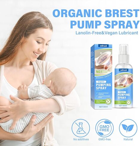 رذاذ الضخ، رذاذ مضخة الثدي العضوي، مادة تشحيم نباتية للدرع وشفة المضخة، خالية من اللانولين، مكونات طبيعية in Kuwait