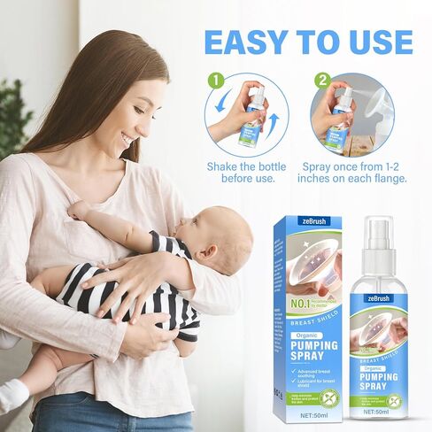 رذاذ الضخ، رذاذ مضخة الثدي العضوي، مادة تشحيم نباتية للدرع وشفة المضخة، خالية من اللانولين، مكونات طبيعية in Kuwait