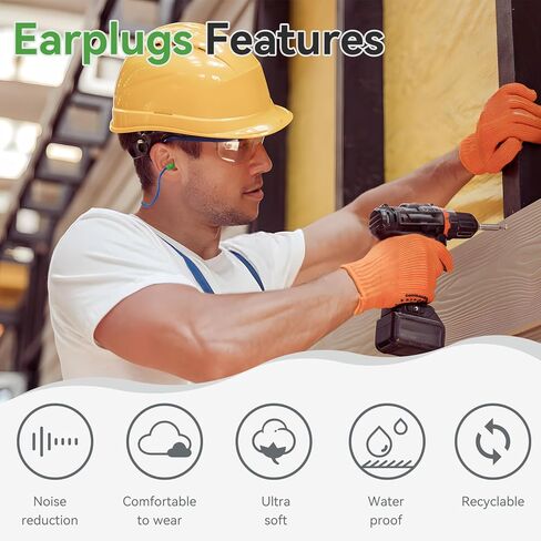 سدادات أذن من السيليكون من TASTORY، 50 زوجًا من سدادات الأذن السلكية القابلة لإعادة الاستخدام لحماية السمع، سدادات أذن كبيرة لتقليل الضوضاء يمكن التخلص منها، النوم، إطلاق النار، الشخير، الدراسة، السفر، الحفلات الموسيقية، العمل in Kuwait