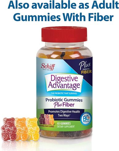 Digestive Advantage Probiotic Gummies For Digestive Health, Daily Probiotics For Women & Men, Support For Occasional Bloating, Minor Abdominal Discomfort & Gut Health, 120ct Natural Fruit Flavors in Kuwait