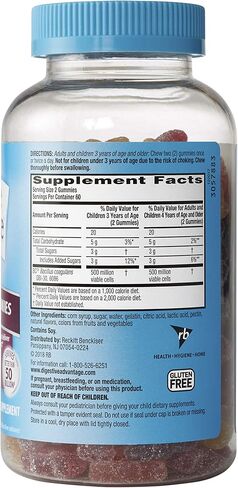 Digestive Advantage Probiotic Gummies For Digestive Health, Daily Probiotics For Women & Men, Support For Occasional Bloating, Minor Abdominal Discomfort & Gut Health, 120ct Natural Fruit Flavors in Kuwait