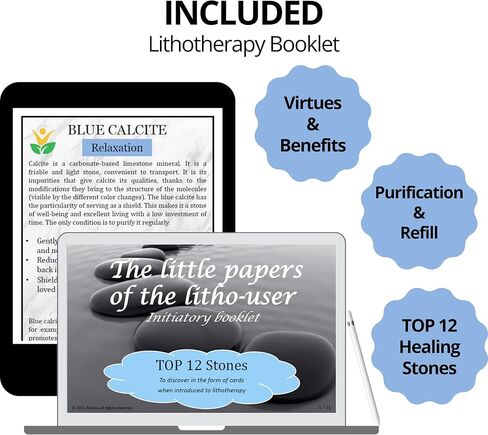 EUSICE - حجر لابرادوريت الطبيعي من النخيل - حجر شفاء للاسترخاء ومضاد للإجهاد - مصنوع يدويًا بنسبة 100% - لابرادوريت من أحجار كريمة أخلاقية لليوجا والتأمل الصحي. جميع المستويات in Kuwait