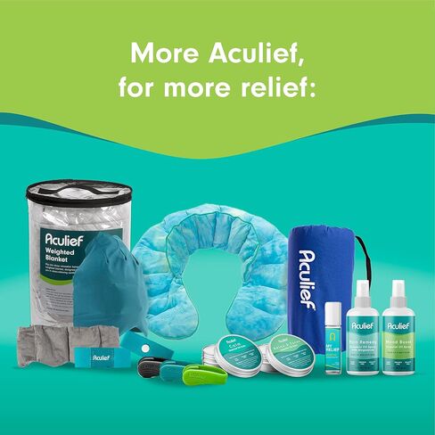 Aculief - الصداع الطبيعي والصداع النصفي وتخفيف التوتر الحائز على جوائز - يمكن ارتداؤه - يدعم الاسترخاء بالضغط الإبري، وتخفيف التوتر، وتخفيف التوتر وتخفيف الصداع - عبوة من قطعتين - (أزرق مخضر صغير) in Saudi Arabia