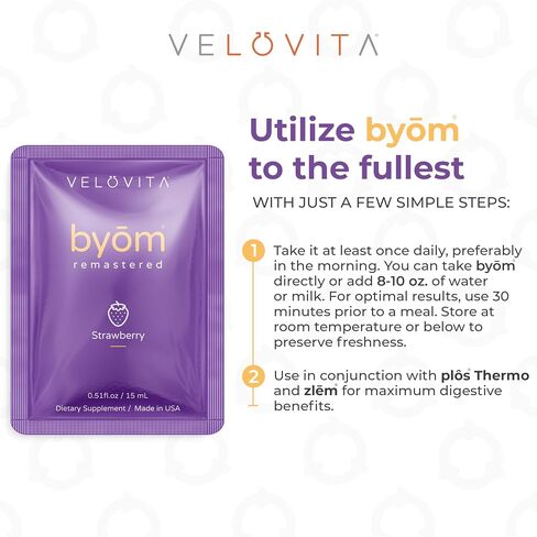 VELOVITA byōm® Remastered Strawberry Flavor - Probiotic with Ionic Minerals and Life-Enhancing Nutrients - Hydrate and Alkalize Your Body - Vegan, Gluten Free, Non GMO and Keto-Friendly - 25 Servings in Saudi Arabia