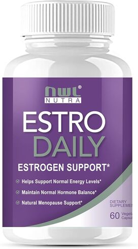 كبسولة Nwlnutra ESTRO اليومية للنساء - مكمل لتوازن الهرمونات الأنثوية في مرحلة انقطاع الطمث ودعم الطاقة - يعيد مستويات الاستروجين الصحية | 60 كبسولة نباتية غير معدلة وراثيًا in Kuwait