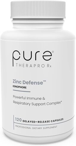 Pure Therapro Rx Zinc Defense | Zinc + Copper + Quercetin | 60 Servings in Vegan Capsules | L-OptiZinc & Quercefit Ionophore | Chelated Minerals | Immune, Gut, & Hormonal Balance Support in Kuwait